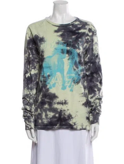 Pre-owned Baja East Tie-dye Print Scoop Neck Sweatshirt In Blue