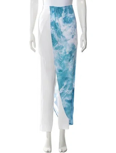 Pre-owned Baja East Tie-dye Print Wide Leg Pants In Blue/white
