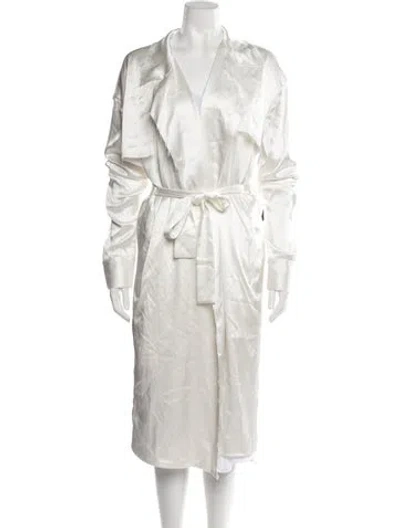 Pre-owned Baja East Trench Coat In White