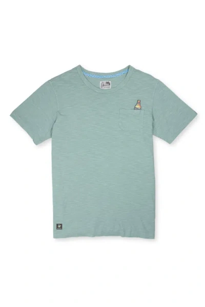 Baja Llama Cerveza For My Face-a Slub Pima Pocket Tee In Green