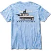 Baja Llama Men's Blue Go Fast Road Trip - Primo Graphic T-shirt In Blue