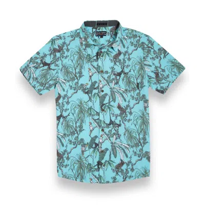 Baja Llama Men's Blue On Our Way Up - Vagabond Button Up In Green