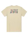 Baja Llama Men's Fight Against Boring Retro - Cream Primo Graphic Tee In White