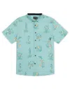 Baja Llama Men's Green Flower Personalities - Nighthawk Button Up In Green