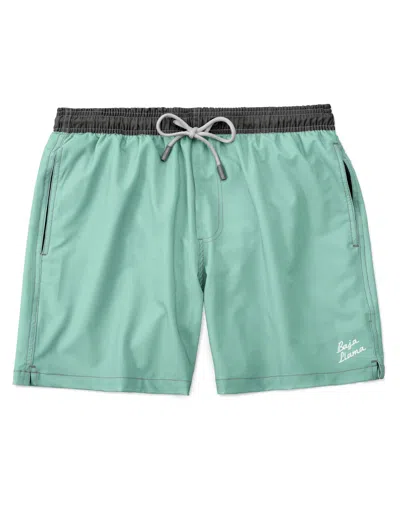 Baja Llama Men's Neptune Stretch Swim Shorts In Solid Green Machine In Multi