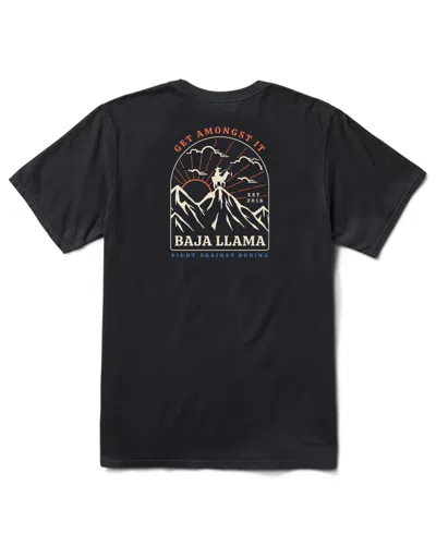Baja Llama Men's Never High Enough - Black Primo Graphic Tee
