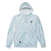 Baja Llama White / Blue Jellyfish Organic Cotton Hoodie - Tie Dye In White/blue
