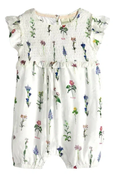 Baker By Ted Baker Babies' Floral Romper In White