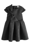 Baker By Ted Baker Kids' Bow Embossed Scuba Dress In Black