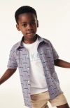 BAKER BY TED BAKER KIDS' COTTON GRAPHIC T-SHIRT & PRINT SHORT SLEEVE BUTTON-UP SHIRT SET