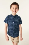 BAKER BY TED BAKER BAKER BY TED BAKER KIDS' DOT PRINT SHORT SLEEVE COTTON BUTTON-UP SHIRT