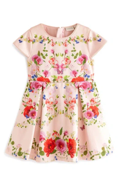 Baker By Ted Baker Kids' Floral Satin Dress In Champagne