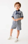 BAKER BY TED BAKER KIDS' GEO JACQUARD COTTON POLO & SHORTS SET
