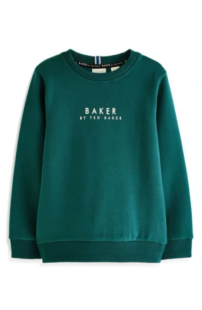 Baker By Ted Baker Kids' Logo Cotton Graphic Sweatshirt In Green