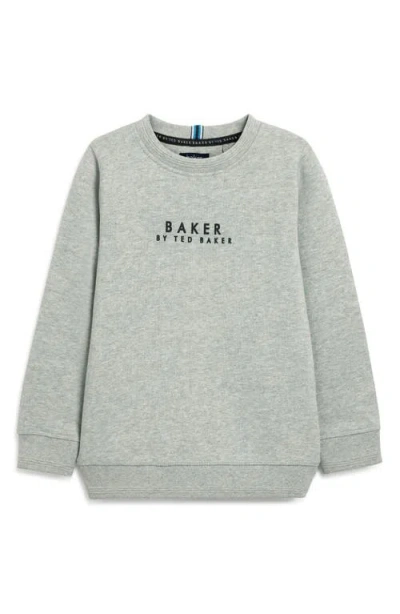 Baker By Ted Baker Kids' Logo Cotton Graphic Sweatshirt In Grey