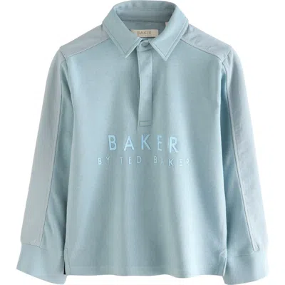Baker By Ted Baker Kids' Long Sleeve Polo In Blue