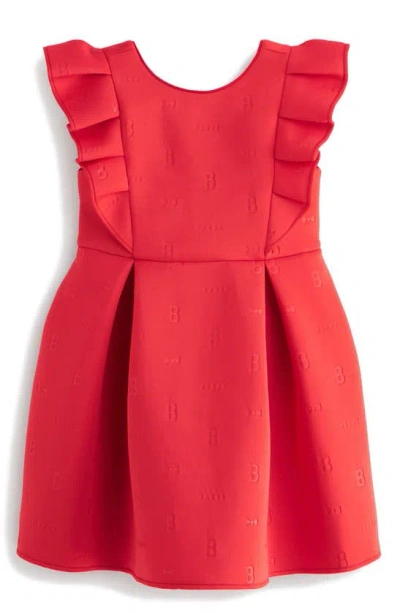 ted baker red ruffle dress Ted Baker Maroon Ruffle Neck A-Line Dress