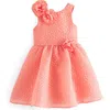 Shop Baker By Ted Baker Kids' Textured 3d Flower Dress In Apricot