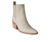 BALA DI GALA WOMEN'S PREMIUM EMBOSSED LEATHER ANKLE LEGACY BOOTS IN CREAM