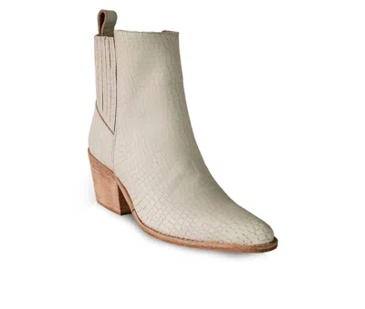 Bala Di Gala Women's Premium Embossed Leather Ankle Legacy Boots In Cream In White