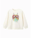 Balabala Knitted Long Sleeve Sweatshirt - Little Kid In White