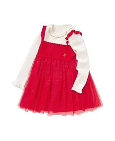 Balabala Girls' Shining Dots Woolen Dress - Little Kid In Red