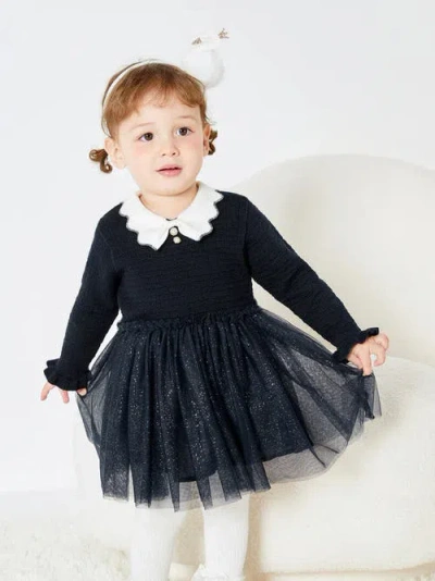 Balabala Babies'  Midnight Sparkle Knit Dress