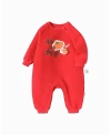 Balabala Unisex New Year Season Knitted Outerwear Jumpsuit - Baby In Red