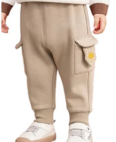 Balabala Unisex Sheared Plush Knitted Trousers - Baby, Little Kid In Khaki