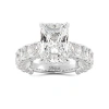 Balacia Radiant Cut Iced Out Engagement Ring With Radiant Cut Side Diamonds In Gold