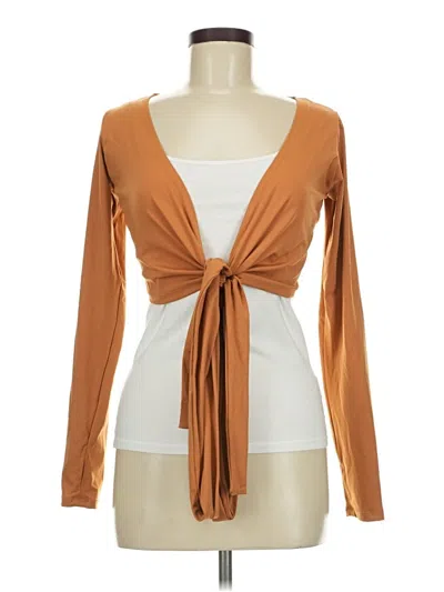 Pre-owned Balance Athletica Long Sleeve Blouse In Brown