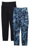 Balance Collection 2-pack Capri Leggings In Black/black Cloudy Floral