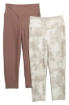 Balance Collection 2-pack Capri Leggings In Deep Taupe/warm Taup