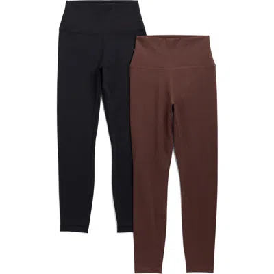 Balance Collection 2-pack Easy High Waist Crop Leggings In Brown