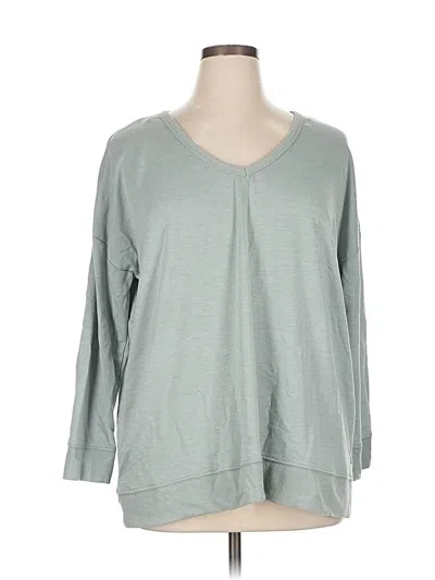 Pre-owned Balance Collection 3/4 Sleeve Top Gray V Neck Tops