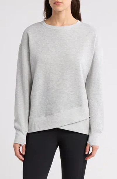 Balance Collection Aria Crossover Pullover In Light Heather Grey