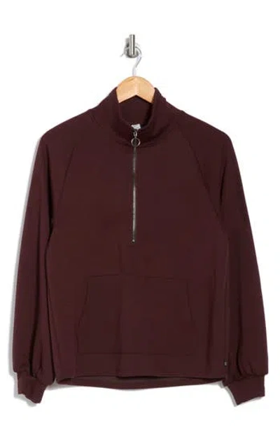 Balance Collection Katie Quarter Zip Sweatshirt In Chocolate Plum