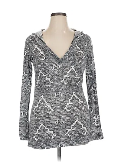 Pre-owned Balance Collection Long Sleeve Top Gray Cowl Neck Tops