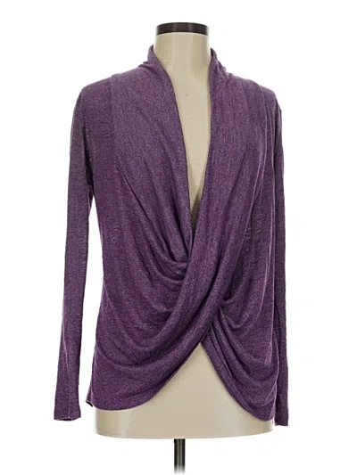 Pre-owned Balance Collection Long Sleeve Top Purple Cowl Neck Tops