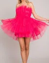Balance Collection Mesh Tulle Tube Dress In Fuchsia In Pink
