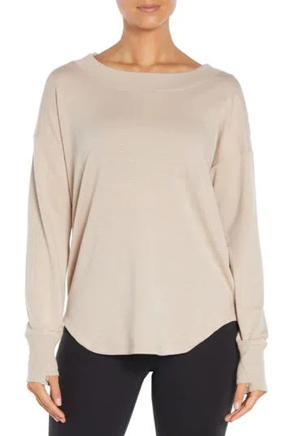 Balance Collection Myla Keyhole French Terry Pullover In Egret