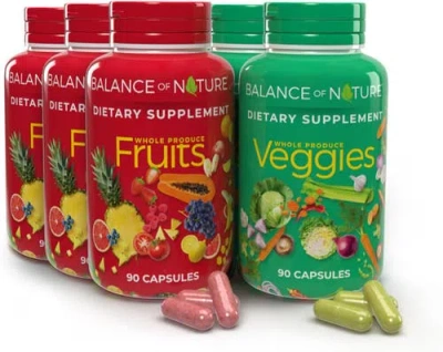 Balance Of Nature Whole Fruit And Vegetable Blend Dietary Supplement Capsules Three Pack