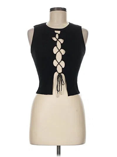 Balboa Sleeveless Top Black Halter Neckline Tops