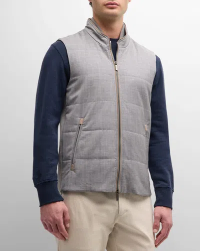 Baldassari Men's Arena Wool Travel Vest In Grey