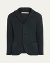 Baldassari Men's Brenta Wool Knit Sweater Jacket In Deep Teal