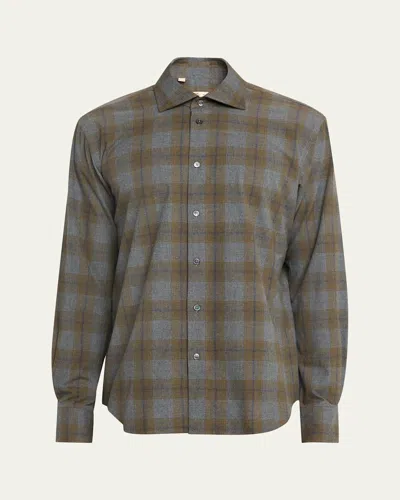 Baldassari Men's Classic-fit Cotton Plaid Button-down Shirt In Green