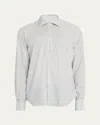 Baldassari Men's Classic Fit Micro-check Cotton Sport Shirt In White