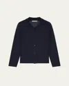 Baldassari Men's Herringbone Knit Overshirt In Blue