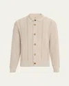Baldassari Men's Silk And Cashmere Stitch Blouson In Camel Desert