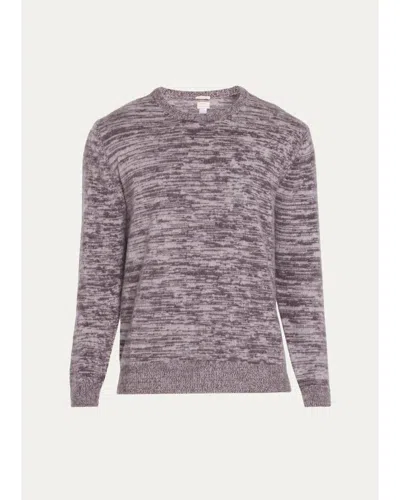 Baldassari Men's Space-dyed Cotton Crewneck Sweater In Multi